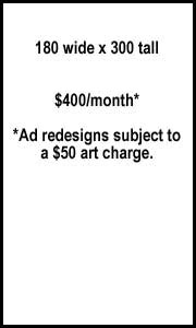 180 pixel by 300 pixel vertical banner ad.