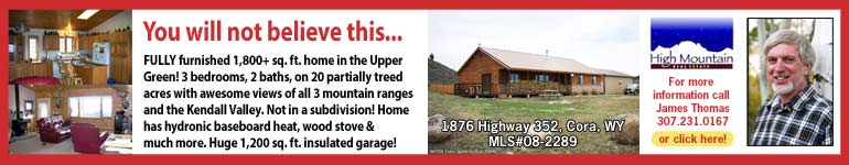 See James Thomas at High Mountain Real Estate in Pinedale for more information about this property.