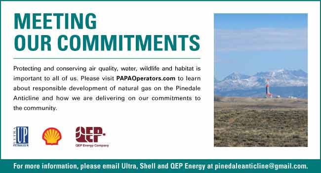 Pinedale Anticline Operators: Ultra Petroleum, Shell Oil, Questar. For more information see us at www.papaoperators.com.