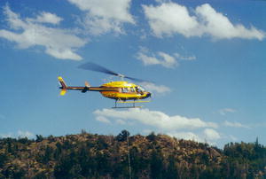 Helicopter on Half Moon fire