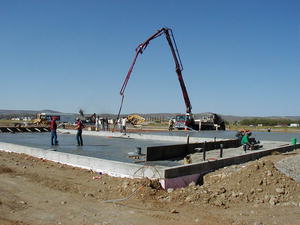 Pouring concrete for the new Pinedale Entertainment Center