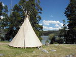 Tipi by Burnt Lake at Skinner Brother's Wilderness Camp