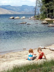 Sandy Beach on 11-mile long Fremont Lake was a great place to enjoy the weekend sunshine.  Photo by Pinedale Online.
