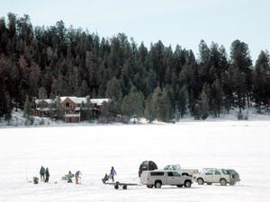 The ice fishing derby on Half Moon Lake lasted Saturday and Sunday