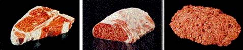 Steaks, roasts and hamburger packages