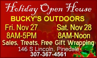 Bucky's Outdoors Holiday Open House Nov 27 & 28