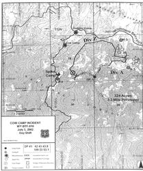 Cow Camp Fire Map. USFS graphic, used with permission.