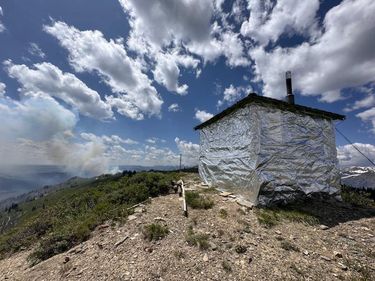 Protecting the historic Prospect Peak lookout tower. Photo courtesy BTNF.
