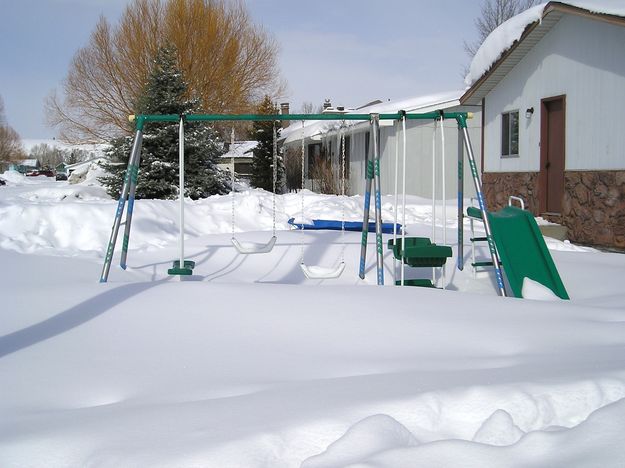 Snow Swing Set. Photo by Pinedale Online.