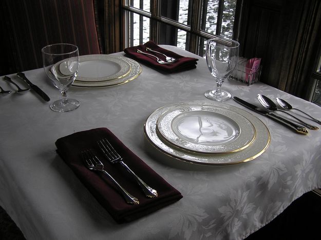Fine table settings. Photo by Pinedale Online.