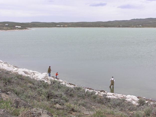 Fishing from the shore. Photo by Pinedale Online.