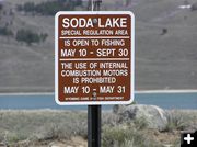 Soda Lake Opens May 10. Photo by Pinedale Online.