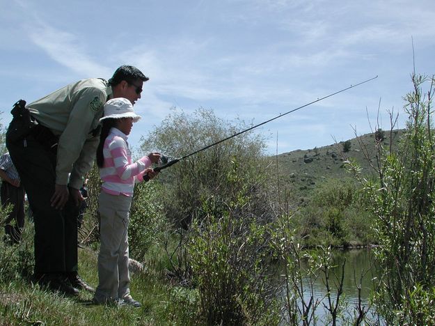 Learning to Fish. Photo by Pinedale Online.