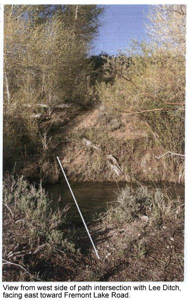 Crossing Lee Ditch. Photo by Sublette County Rec Board.