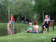 Relaxing by the pond. Photo by Pinedale Online.