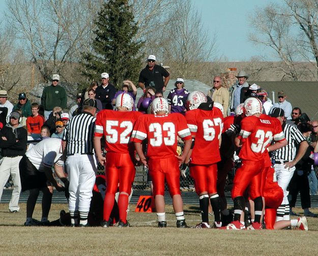 Injury Timeout. Photo by Pinedale Online.