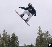Airborne Snowboarder. Photo by Pinedale Online.