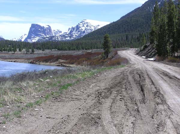 Road in is mostly dry. Photo by Pinedale Online.
