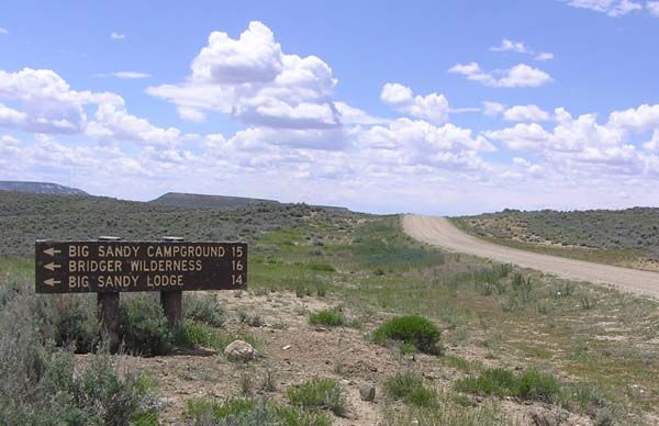 Sign to Big Sandy. Photo by Pinedale Online.
