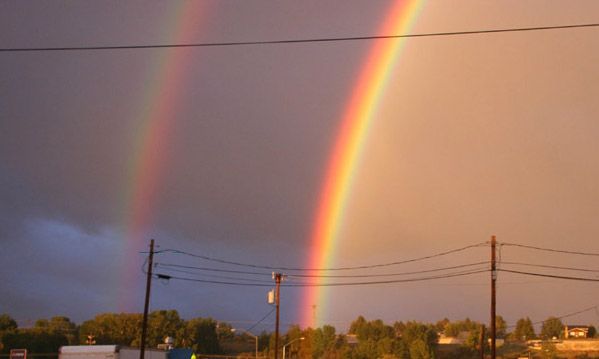 Double Rainbow. Photo by Clint Gilchrist, Pinedale Online.