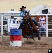 Barrel Racer - Barbara Kitchen. Photo by Pinedale Online.