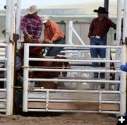 Pinned in the Chute. Photo by Pinedale Online.