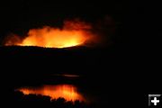 Fire glow. Photo by Clint Gilchrist, Pinedale Online.