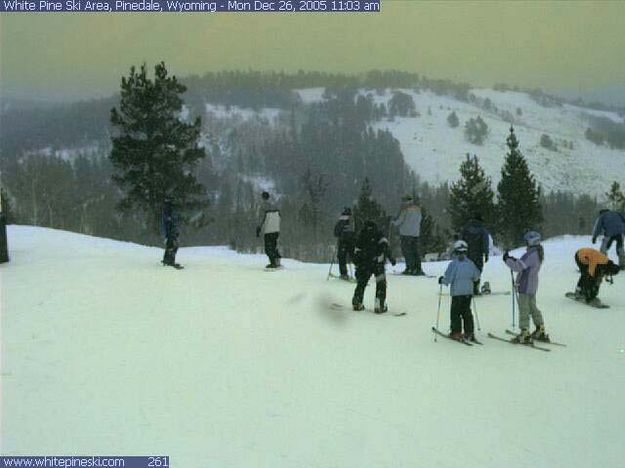 Holiday Skiers. Photo by White Pine Top Webcam.