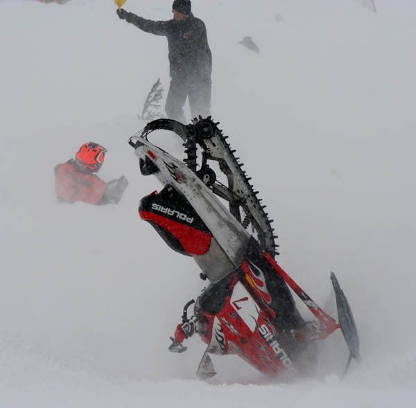 Travis Schramm Crash. Photo by Clint Gilchrist, Pinedale Online.