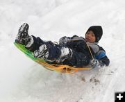 Sledding Fun. Photo by Clint Gilchrist, Pinedale Online.