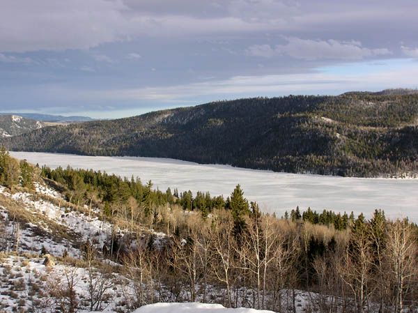 Half Moon Lake in April. Photo by Dawn Ballou, Pinedale Online.