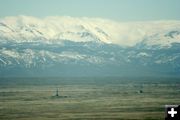 Distant drill rigs. Photo by Pinedale Online.