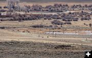 Following the rightofway fence. Photo by Clint Gilchrist, Pinedale Online.