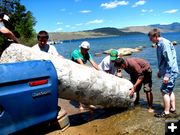 Unloading the canoe. Photo by Sublette County School District #1.