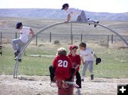 Playing before the games. Photo by Dawn Ballou, Pinedale Online.