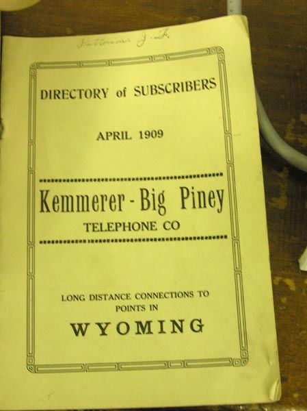 1909 Big Piney Phone Book. Photo by Pinedale Online.