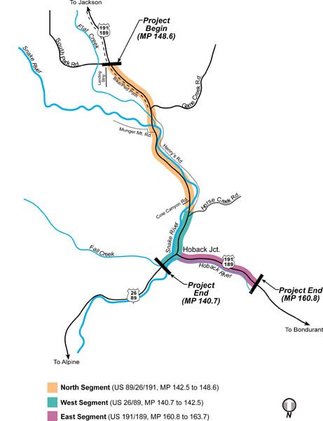 Hoback Road Project Map. Photo by WYDOT.