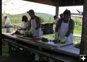 Cutting the Beef. Photo by Pinedale Online.