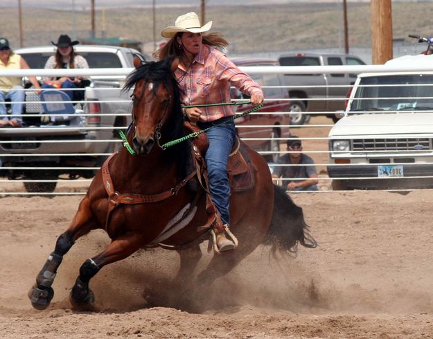 Barrel Racing. Photo by Clint Gilchrist, Pinedale Online.