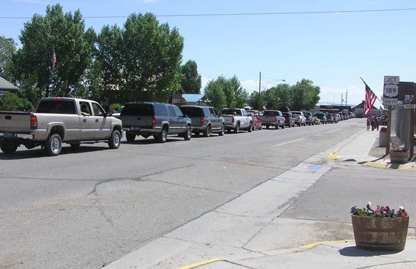 Big Piney Traffic Jam. Photo by Dawn Ballou, Pinedale Online.