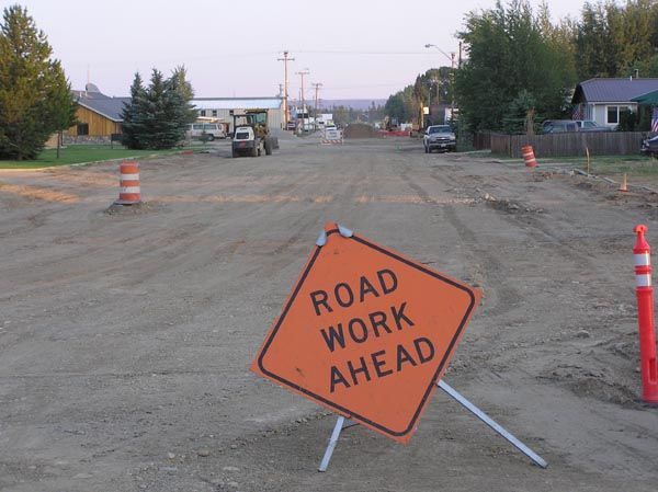 Sublette Avenue construction. Photo by Clint Gilchrist, Pinedale Online.