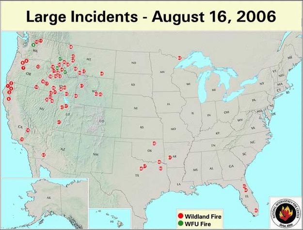 Large Fire Map. Photo by NIFC.