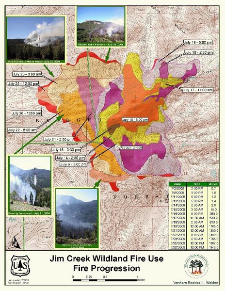 Fire Progression Map. Photo by U.S. Forest Service.