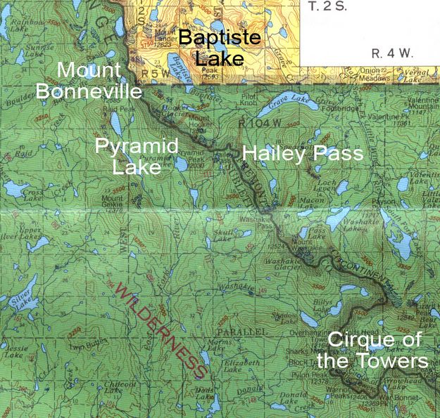 Map of Pyramid Lake area. Photo by USFS map.