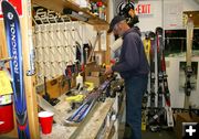 Getting skis ready. Photo by Pam McCulloch, Pinedale Online!.