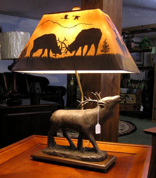 Sparring Elk Lamp. Photo by Dawn Ballou, Pinedale Online.