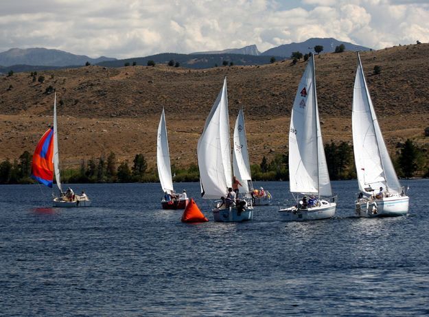 Sailing Regatta on Fremont Lake. Photo by Clint Gilchrist, Pinedale Online.
