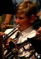 Casey Manning on trumpet. Photo by Pam McCulloch, Pinedale Online.