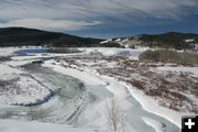 Frozen Green River. Photo by Clint Gilchrist, Pinedale Online.