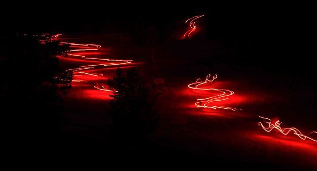 Skiers Converge. Photo by Dave Bell.